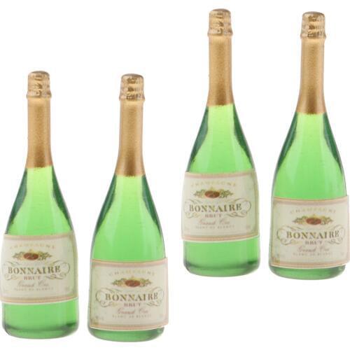 4x Miniature Wine Bottles Champagne Drink Bottles 1/12 Scale Food Model