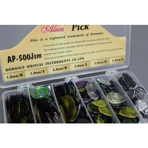 500pcs Alice AP-500JSM Durable Clear Heavy Metal Rock Bass Acoustic Electric Guitar Pick Plectra 1.0MM 2.0MM 3.0MM