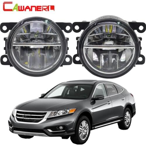 Cawanerl 2 X Car LED Fog Light 4000LM White 6000K Daytime Running Lamp DRL Styling 12V High Bright For Honda Crosstour 2013-2015