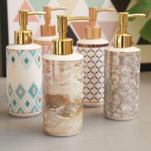 Bathroom Liquid Soap Dispensers Ceramic Emulsion Dispensing Bottle Press Portable Hand Creative Shower Gel Shampoo Bottle