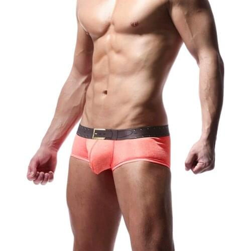 Mens cotton comfortable belt pattern waistband Boxer shorts men panties homme Underwear ens boxer cueca pouch boxer homme sexy