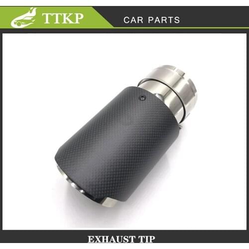 Brand New Stainless Steel Carbon Fiber Tail Throat Straight Edge Single Exit Car Exhaust Pipe Muffler End Tip Tailpipe