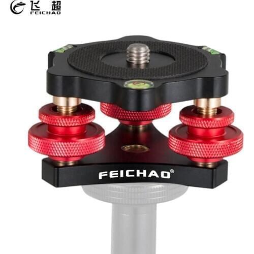 LP-64 Camera Tripod Head Speedy Leveling Base Aluminum Alloy Triple-Wheel Precision Leveler Bubble Level 3/8" Screw Load 15kg