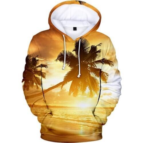 Beach Coconut Tree 3d Hoodies Sweatshirt Men Women Hooded Ocean Sky Beautiful Seaside Printed Hoodie Pullover 3D Jacket Coat