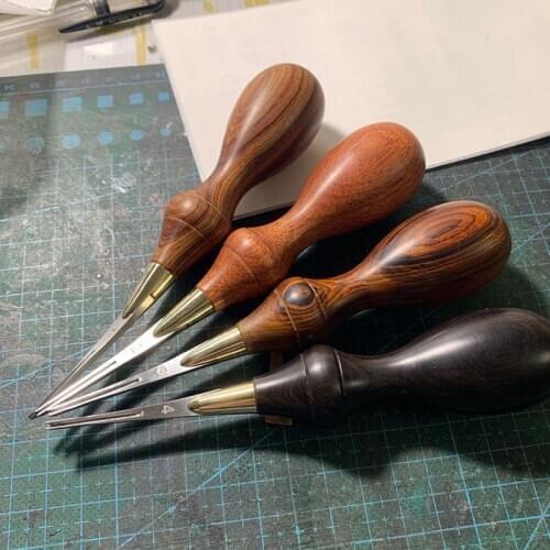 Leather Edge Beveler PRO Skiving Craft Work Tools DC53 Steel Ebony Handle Cutter Edger Creaser Skiver available 4 Size