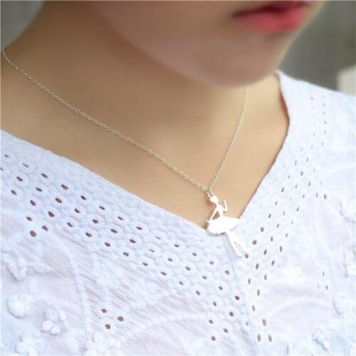 Korean version of sweet fashion Paris dancer dancing little girl little skirt pendant necklace, as a gift to friends