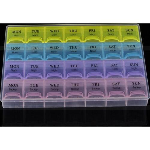 Pill Case Medicine Storage Tablet Pill Box With Clip Lids Medicine Organizer Pill Case Splitters Storage Dispenser Weekly