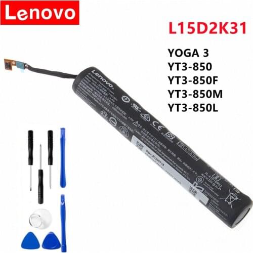 Lenovo 6200mAh L15D2K31 Tablet Battery For LENOVO YOGA 3-850M YT3-850F YT3-850 YT3-850M YT3-850L L15C2K31 + Free Tools