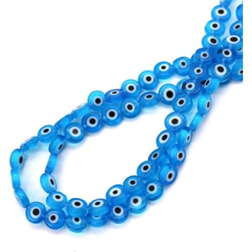 Hotsale 8mm 10 Stands (about 470pcs) Mini Lampwork Evil Eye Shape Beads 11 Colors For Popular Jewelry DIY Handmade Ornament Bead