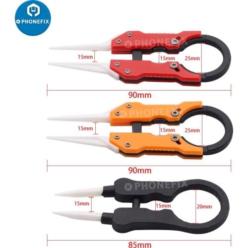 Multifunctional Ceramic Tweezers With Stainless Steel Handle High Temperature Resistant Tweezers Insulated Pointed Tip Forceps