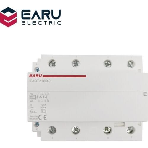 4P 100A AC 220V 230V 50/60Hz Din Rail Household AC Modular Contactor Switch Controller 4NO/4NC/2NO2NC DIY Smart Home House Hotel