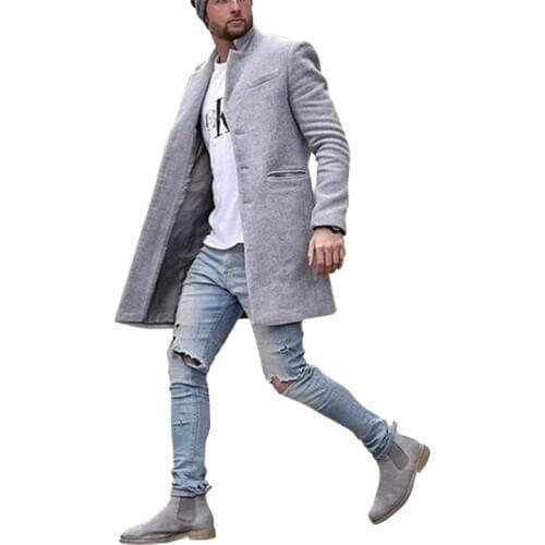 Mens Thickened Windbreaker Warm Coat 2021 Male Slim Fit Autumn Winter Solid Color Long Warm Homme Plus Size Casual Trendy Coats