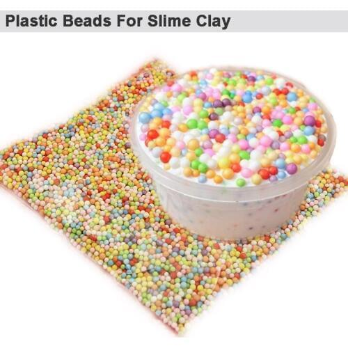 DIY Soft Fluffy Slime Mini Crystal Beads Assorted Colors Polystyrene Styrofoam Filler Foam Beads Balls Crafts
