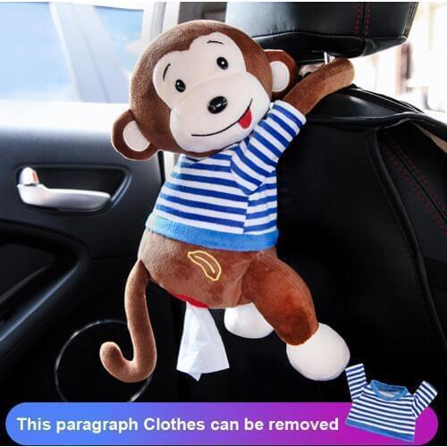 New Creative Car 3D Monkey Hanging Paper Napkin Tissue Box Cover Holder Car Styling Tissue Box For Cars Trucks SUVs Home Office