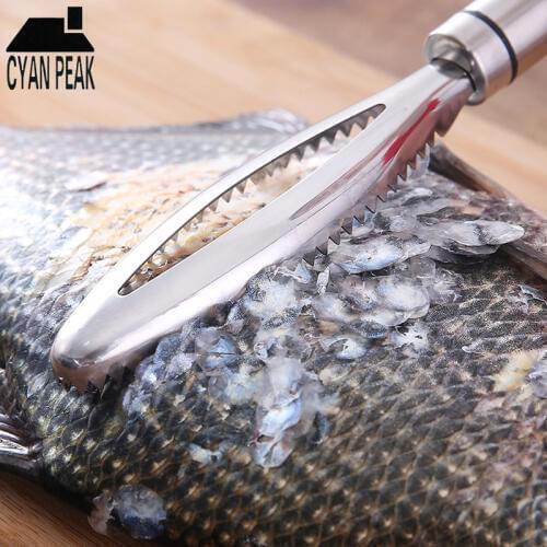 Stainless Steel Fast Cleaning Fish Scale Scraping Graters Fast Remove Fish Cleaning Peeler Scraper Kitchen Tool Fish Skin Brush