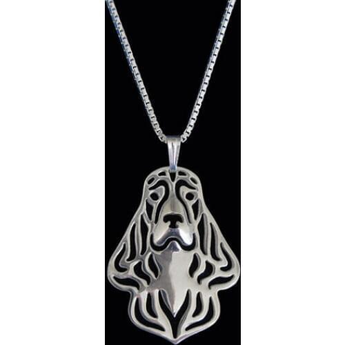 Factory Outlet cute Cocker Spaniel necklace bulldog pendant jewelry golden colors plated 12pcs/lot