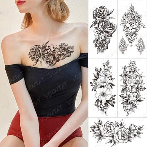 Waterproof Temporary Tattoo Sticker Skull Tiger Hunter Flash Tattoos Lion Animal Wolf Rose Cross Wings Body Art Arm Fake Tatoo