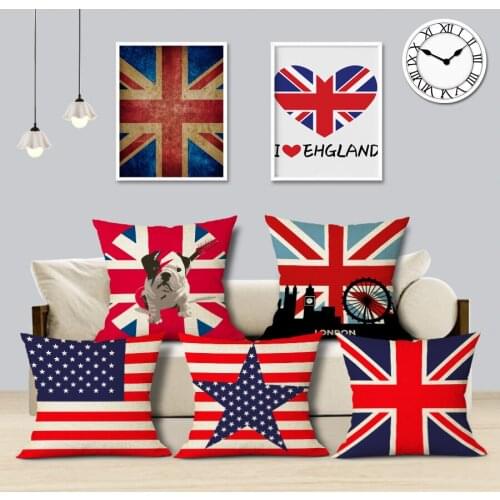 Stripe usa English union jack American Flag Throw Pillow Cases 45Cmx45Cm Square Top King Size Bed Printing Cushions Pillow