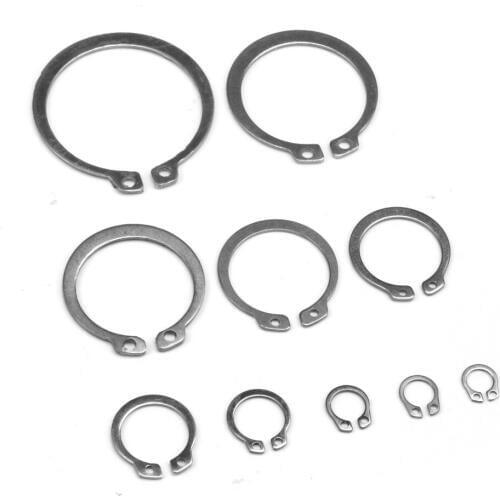 50Pcs M8 M9-M45 Gourd Stainless Steel Shaft C-type Elastic External Circlip Snap Retaining Ring Clamp Spring Lock Washer