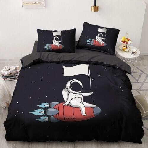 Luxury 3D Space Quilt Duvet Cover Set Comforter Bedding Set Twin King Queen Double Single Size Cartoon Design Custom Bedclothes