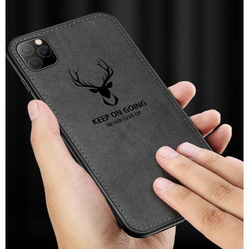 Luxuy Christmas Deer Cloth Phone Case For iPhone 11 Pro XS XR SE XSMA X 7 8 6 6s Plus Ultra-thin Silicone Cover