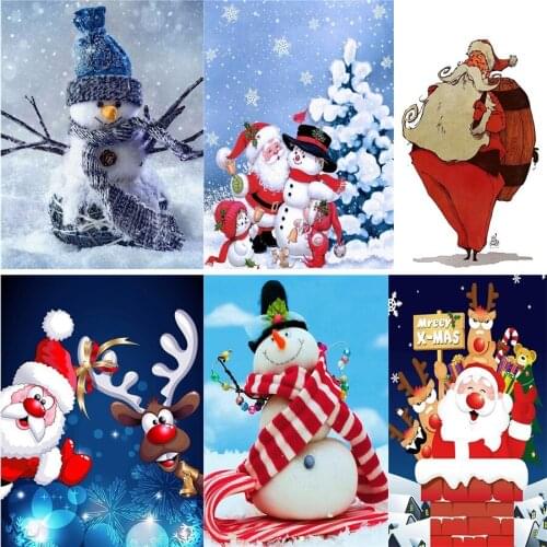 Simoodn Diamond Painting Christmas Picture Of Rhinestone 5D Diy Diamond Embroidery Snowman Full Square Diamond Mosaic