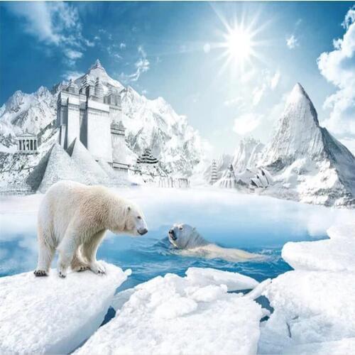 Snow TV background wall painting factory wholesale wallpaper mural custom photo wall