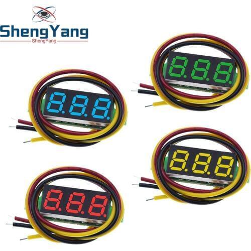 TZT Three line precision DC digital voltmeter head LED digital voltmeter DC4.5V-30V 0.28 Inch Mini Digital Voltmeter 0-100V