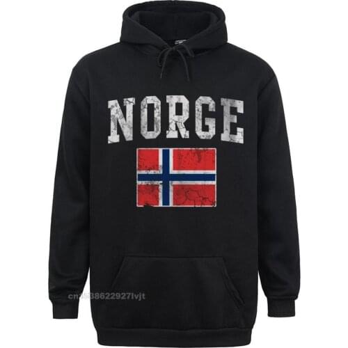 Vintage Norge Flag Of Norway Norwegian Long Sleeve Shirt Family Cotton Men Long Sleeve Custom High Quality Hoodies S