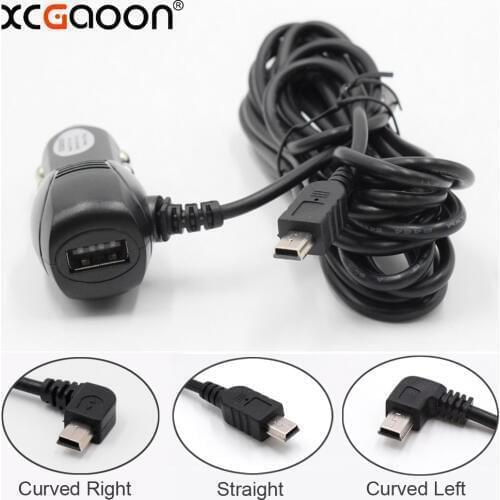 XCGaoon 3.5meter 5V 2A mini USB Car Charger Adapter With One USB Port for Car DVR Camera GPS Mobile, input DC 12V 24V