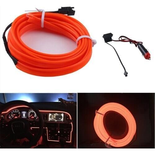 YOLU 1m 2m Flexible Neon Light Glow EL Wire Rope Tape Cable Strip LED Neon Lights Car Decorative Lamp With Inverter