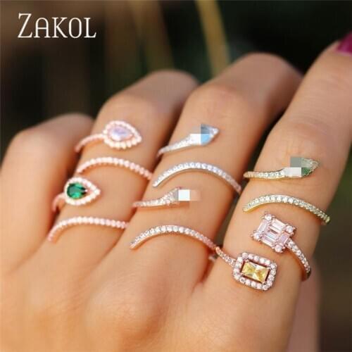ZAKOL Stack Skinny Micro Pave CZ Cubic Zirconia Rings for Women Fashion Engagement Wedding Bridal Party Jewelry Gift FSRP2129