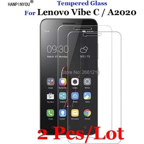 2 Pcs/Lot For Lenovo Vibe C Tempered Glass 9H 2.5D Premium Screen Protector Film For Lenovo Vibe C A2020 A 2020 5.0"
