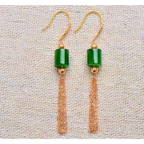 Lucky Jade Earrings for Women 925 Sterling Silver Certified Natural Hetian Jade High Quality Family Mother Gifts