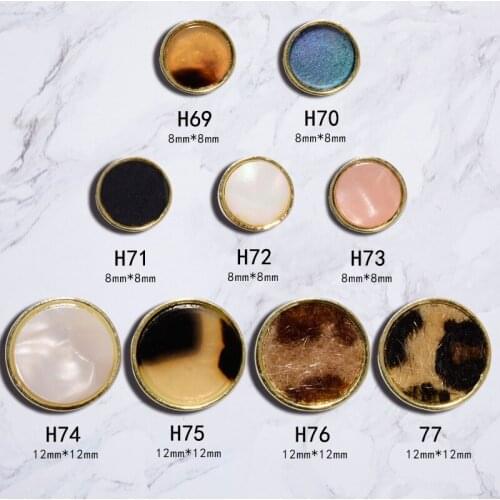 10 Pcs Charm Amber Button 3D Nail Art Decorations Fashion Leopard Print Shell Stone DIY Jewelry Manicure Design Accessories