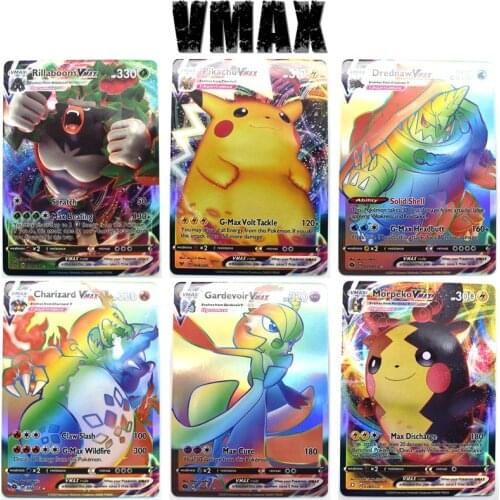 20PCS Pokemon Cards Anime Pikachu Children Non Repeat Shining English Cards Battle Carte Trading Mewtwo Pokemon Kaarten Toys