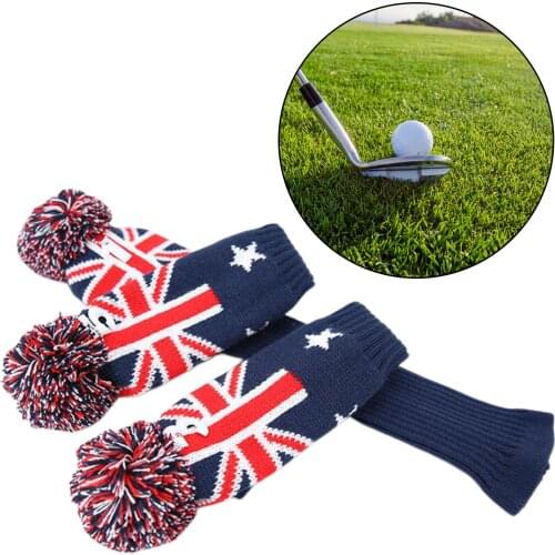 3x Novelty Golf Wood Head Cover Knit Driver Clubs Headcover with No. Tag
