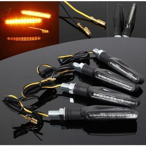 4pcs Universal 12LED Motorcycle ATV Turn Signal Indicator Light Blinker Amber