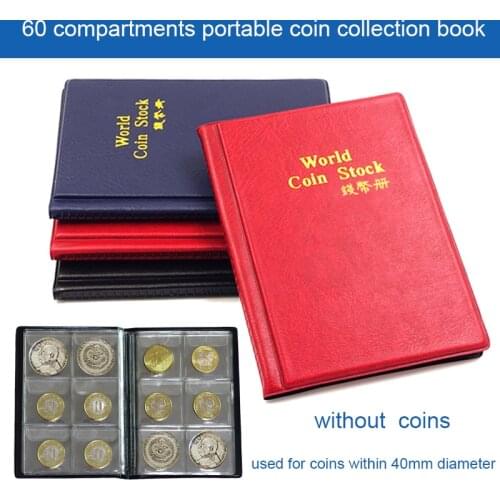 60 Pockets Coins Collection Album Book Coin Holder Albums Collecting Money Organizer Mini Penny Coin Storage Bag Gifts
