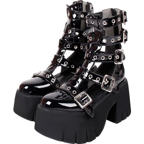 Angelic imprint woman lolita cosplay punk shoes lady high heels pumps girl princess summer dress party cool Sandals 6029 10cm PL