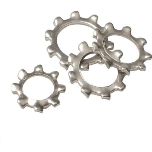 Free delivery External Teeth Washers Gear Washers 304 Stainless Steel Lock Washer M2.5M3M4M5M6M8M10M12M14M16M18M20M24M30