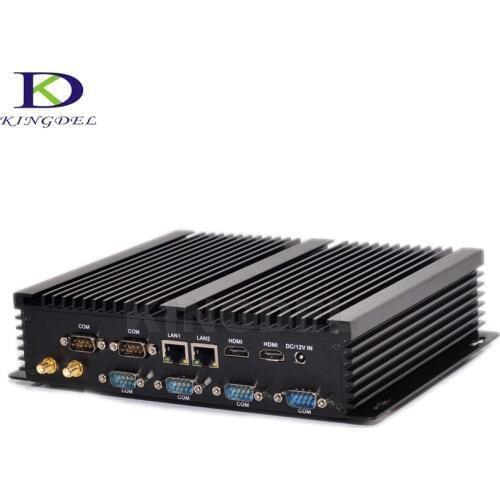 Fanless Barebone Mini PC Core i7 5550U i5 4200U Windows 10 Rugged ITX Case Embedded Industrial Computer 2 LAN HDMI 6 COM Nettop