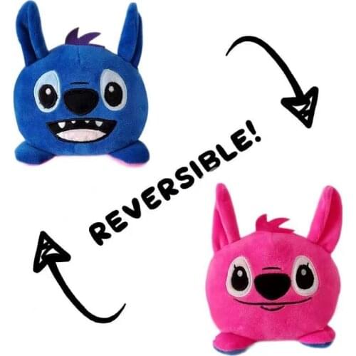 Disney movie Anime peripheral double side stitch plush toy stitch filling doll soft animal cartoon reversible doll children gift