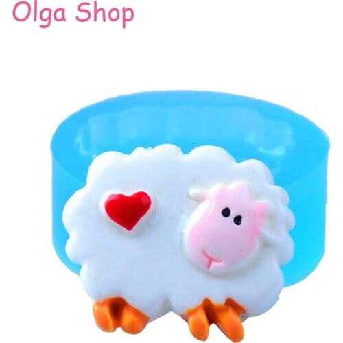 DYL255 24mm Sheep Silicone Mold - Farm Animal Mold Fondant, Cake Decorating, Resin, Cookie Biscuit, Gum Paste, Candy, Jewelry