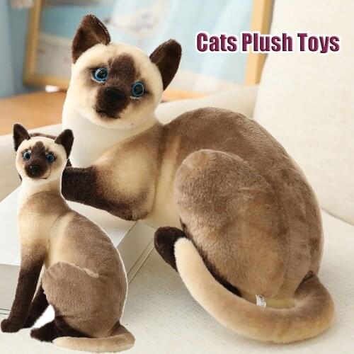 Simulation Cat Plush Animals Kids Birthday Party Gifts Cat Doll Cats Plush Toys Kawaii Decorative Ornaments Детские Игрушки