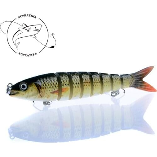 21.5G/14CM Artificial 8 Segments Sinking Wobbler Swiming Fishing Hard Lure 3D Eyes Bionic Multi-Section Plastic Fishing Bait