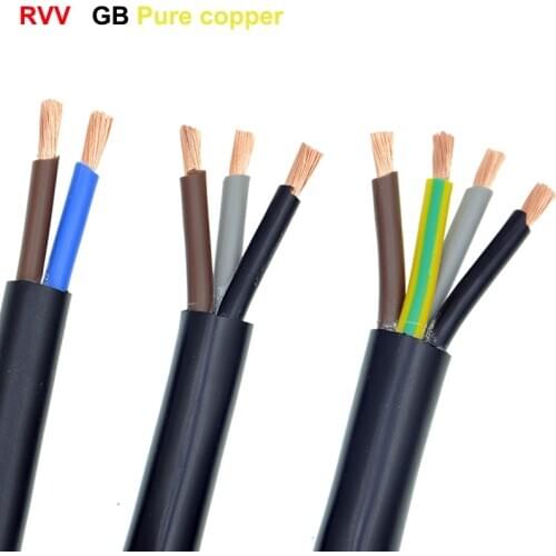 GB cable 2 cores, RVV 2*2.5 mm2, waterproof pure copper core soft sheathed power cord (100 meters per roll)