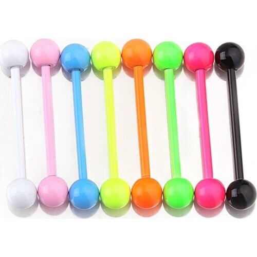 8PC Stainless Steel Long Industrial Barbell ring 1.4MM Tongue Nipple Bar Piercing Tragus Helix Ear Piercing Body Jewelry