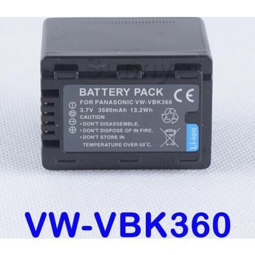 VW-VBK360 Battery Pack for Panasonic HDC-TM40,HDC-TM41,HDC-TM41H,HDC-TM55,HDC-TM80,HDC-TM90, SDR-S50,SDR-S70,HDC-SDX1H Camcorder