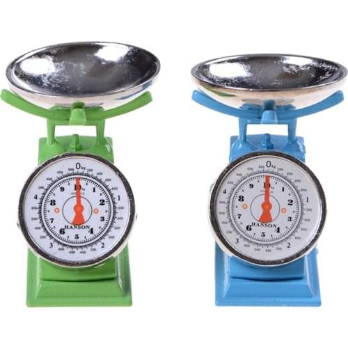 Doll House 1:12 Scale Dollhouse Miniature Dolls House Min Platform Scale Kitchen Baby Toys Green Decoration Accessory Doll Gift